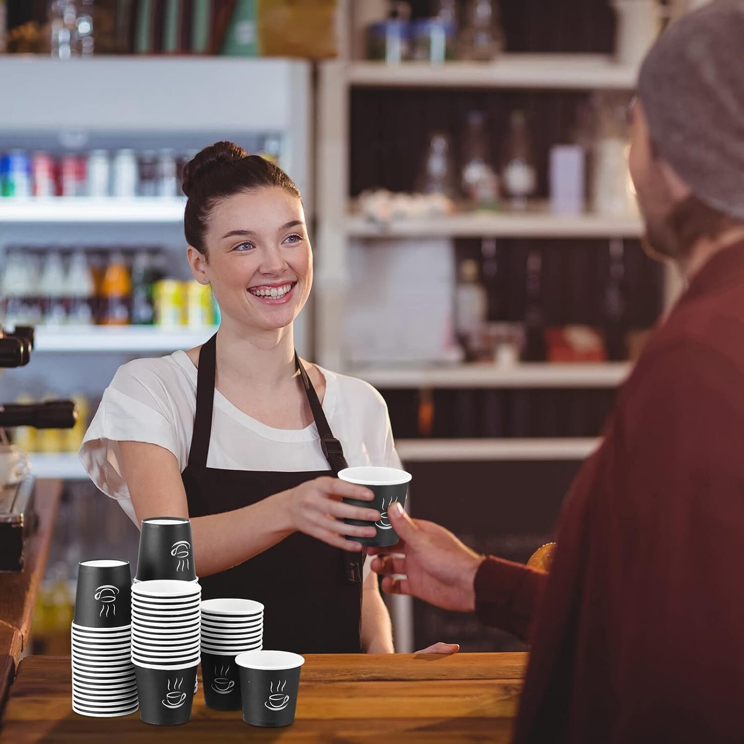 2400 Disposable Coffee Cups 4oz Extra Strong Takeaway Paper Take Away Bulk 3