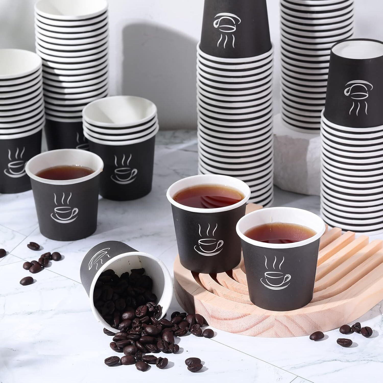 2400 Disposable Coffee Cups 4oz Extra Strong Takeaway Paper Take Away Bulk 4