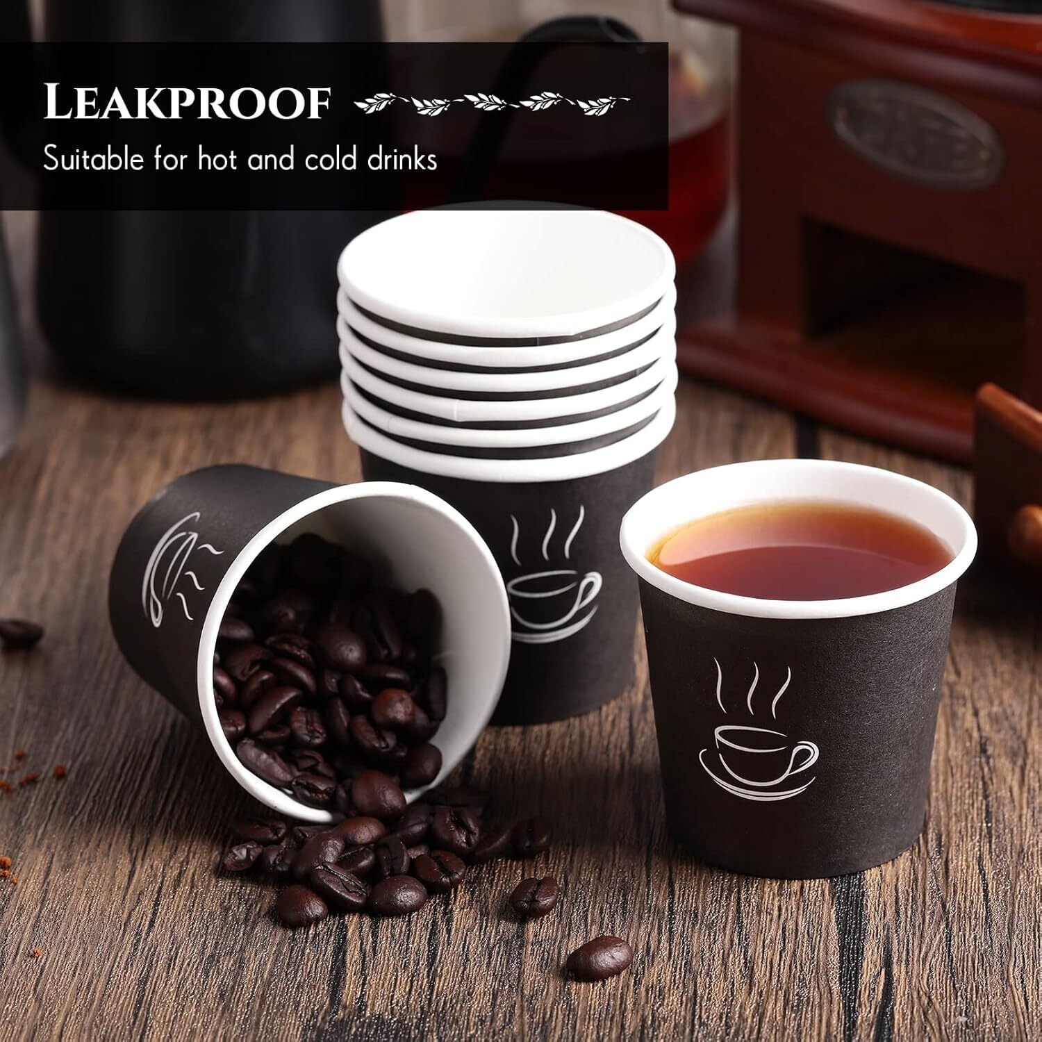 2400 Disposable Coffee Cups 4oz Extra Strong Takeaway Paper Take Away Bulk 5