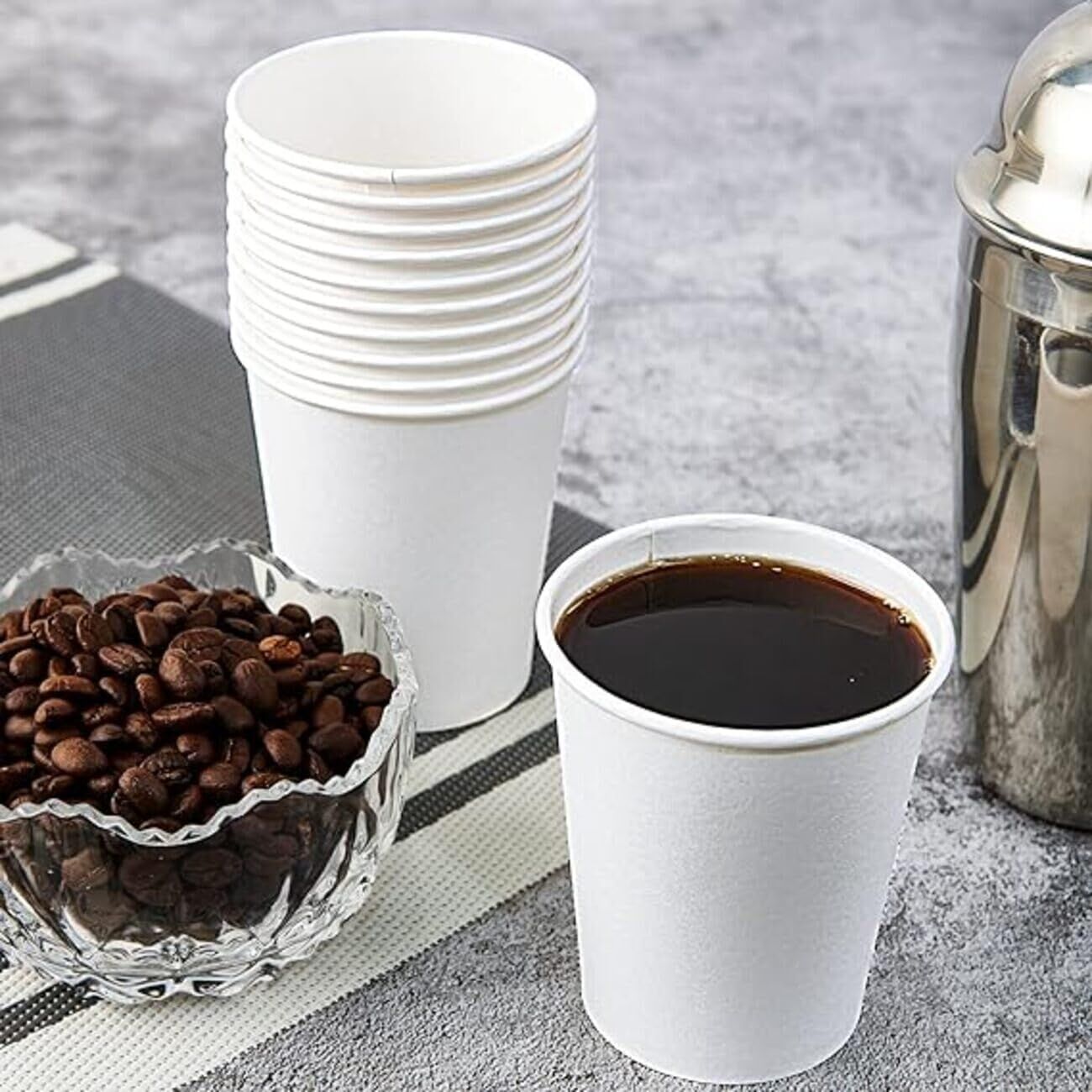 1000pcs 6oz Premium White Paper Coffee Takeaway Cups Bulk 3