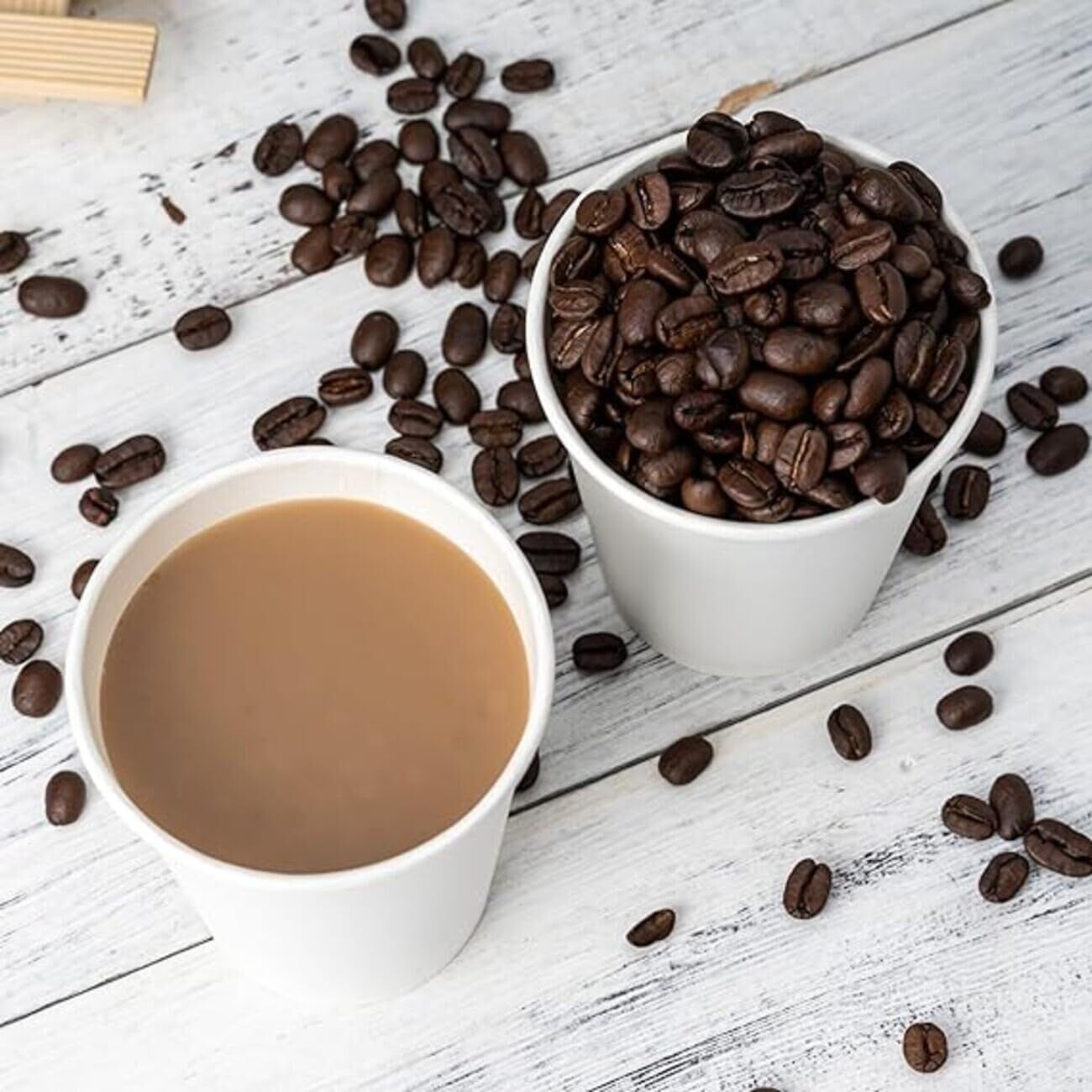 1000pcs 6oz Premium White Paper Coffee Takeaway Cups Bulk 5