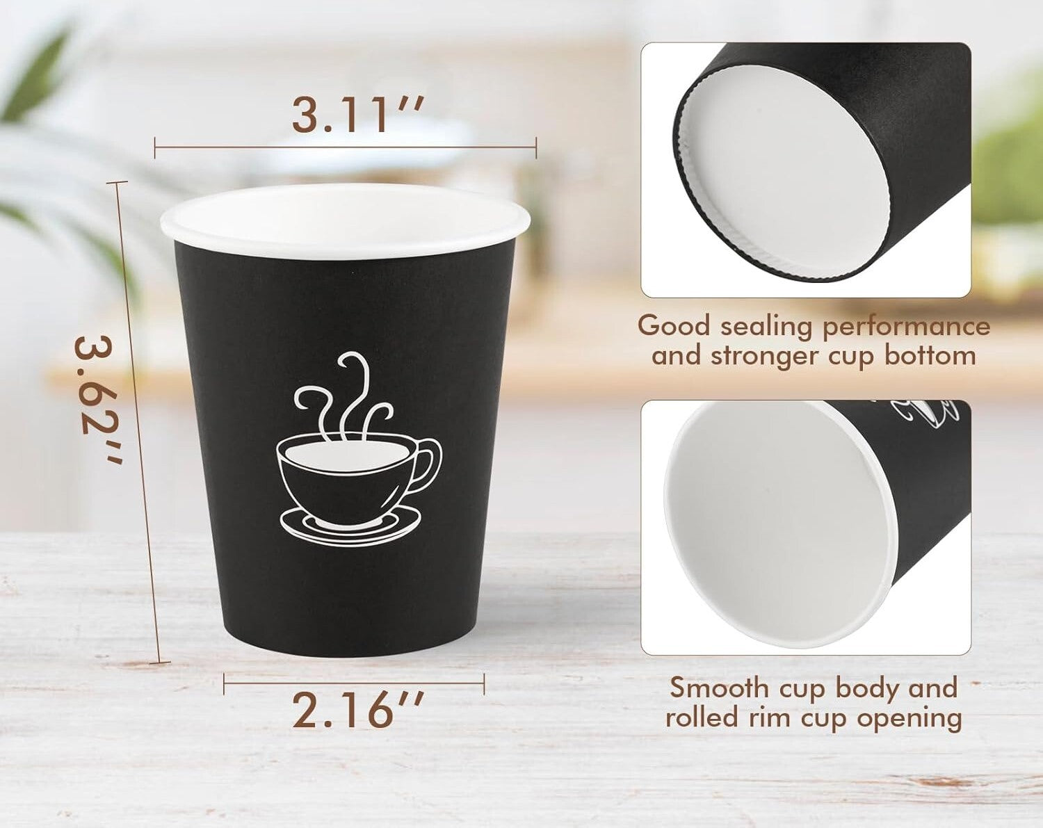 1080x Disposable Coffee Cups 8oz Extra Strong Takeaway Paper Take Away Bulk 3