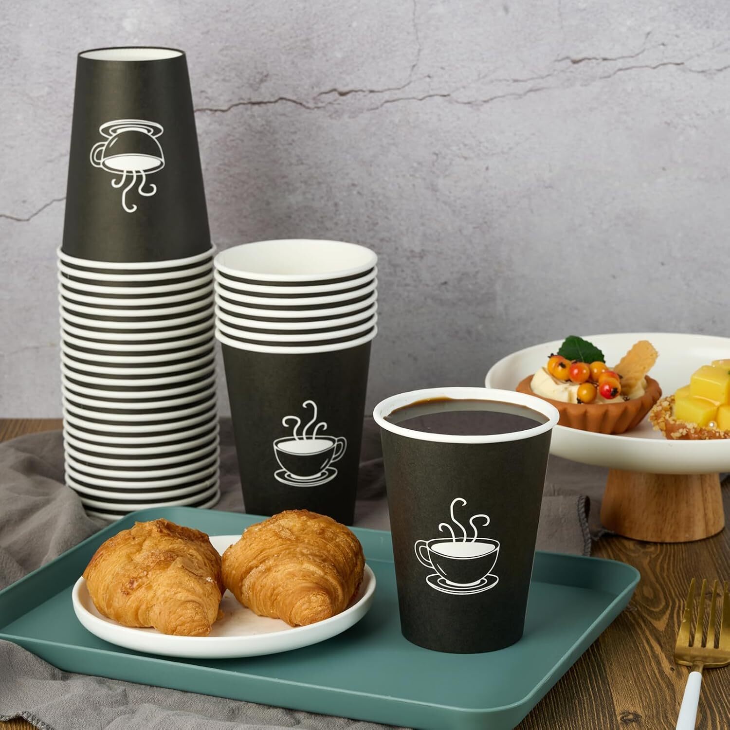 360x Extra Large Disposable Coffee Cups w/ Lids 12oz Strong Takeaway Paper Take Away Bulk 4