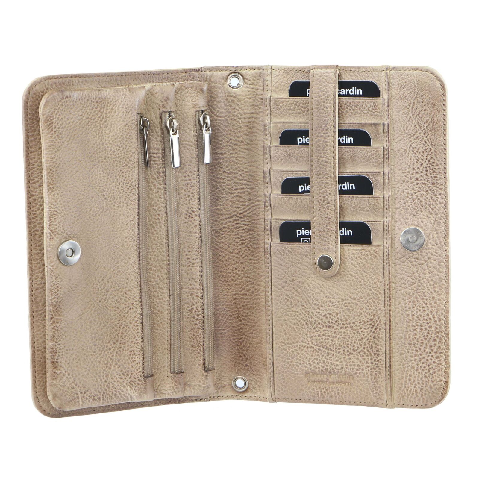 Pierre Cardin Ladies Womens Clutch Leather Wallet Purse RFID Protected - Latte 3