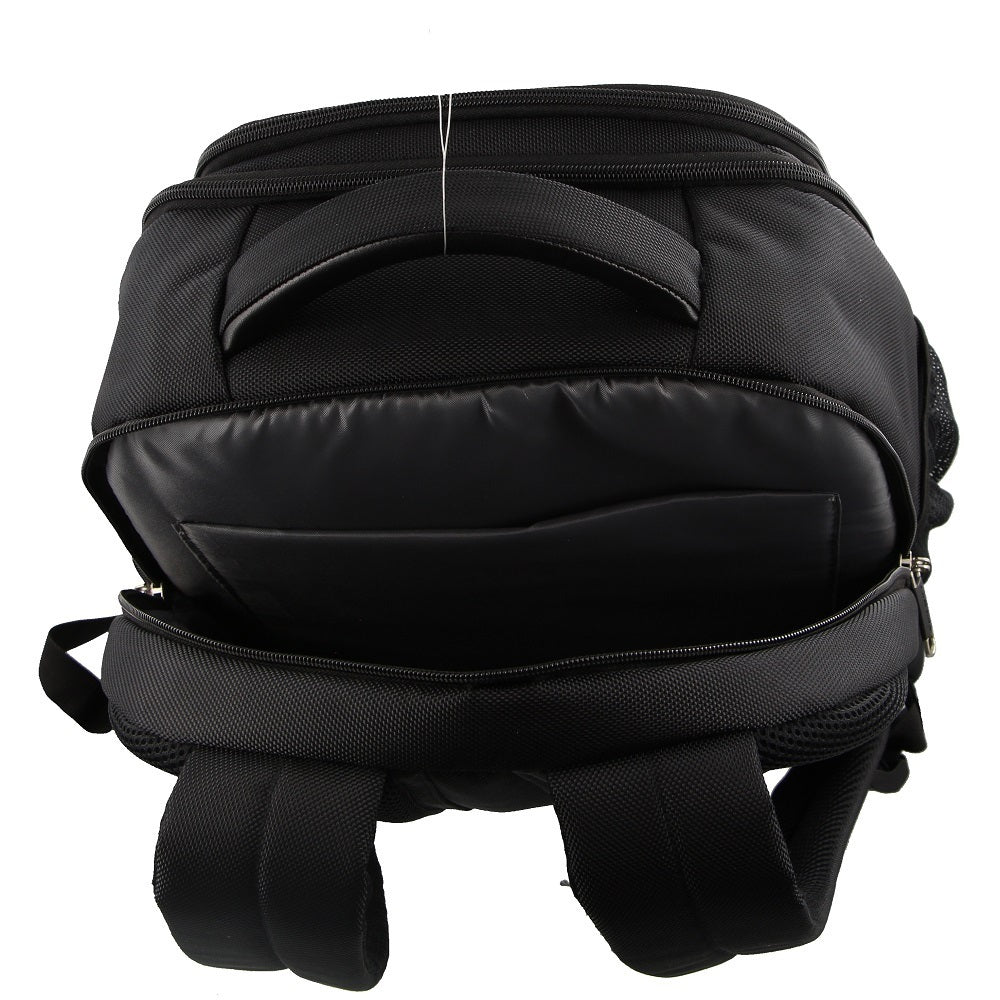 Pierre Cardin 30L Large Backpack Bag w 15" Laptop Sleeve Travel Luggage RFID - Black 5