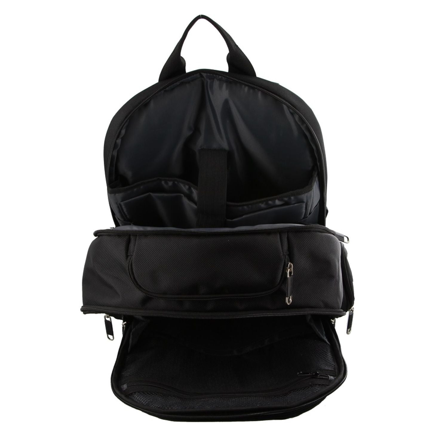 Pierre Cardin 30L Large Padded Backpack Bag w 13" Laptop Sleeve Travel Luggage - Black 3