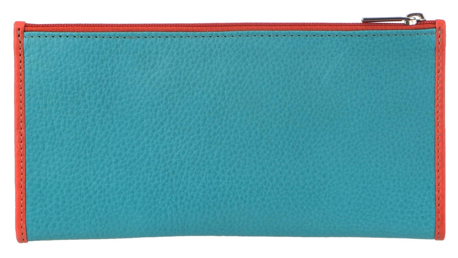 Pierre Cardin Italian Genuine Leather Ladies Wallet - Turquoise/Orange 3