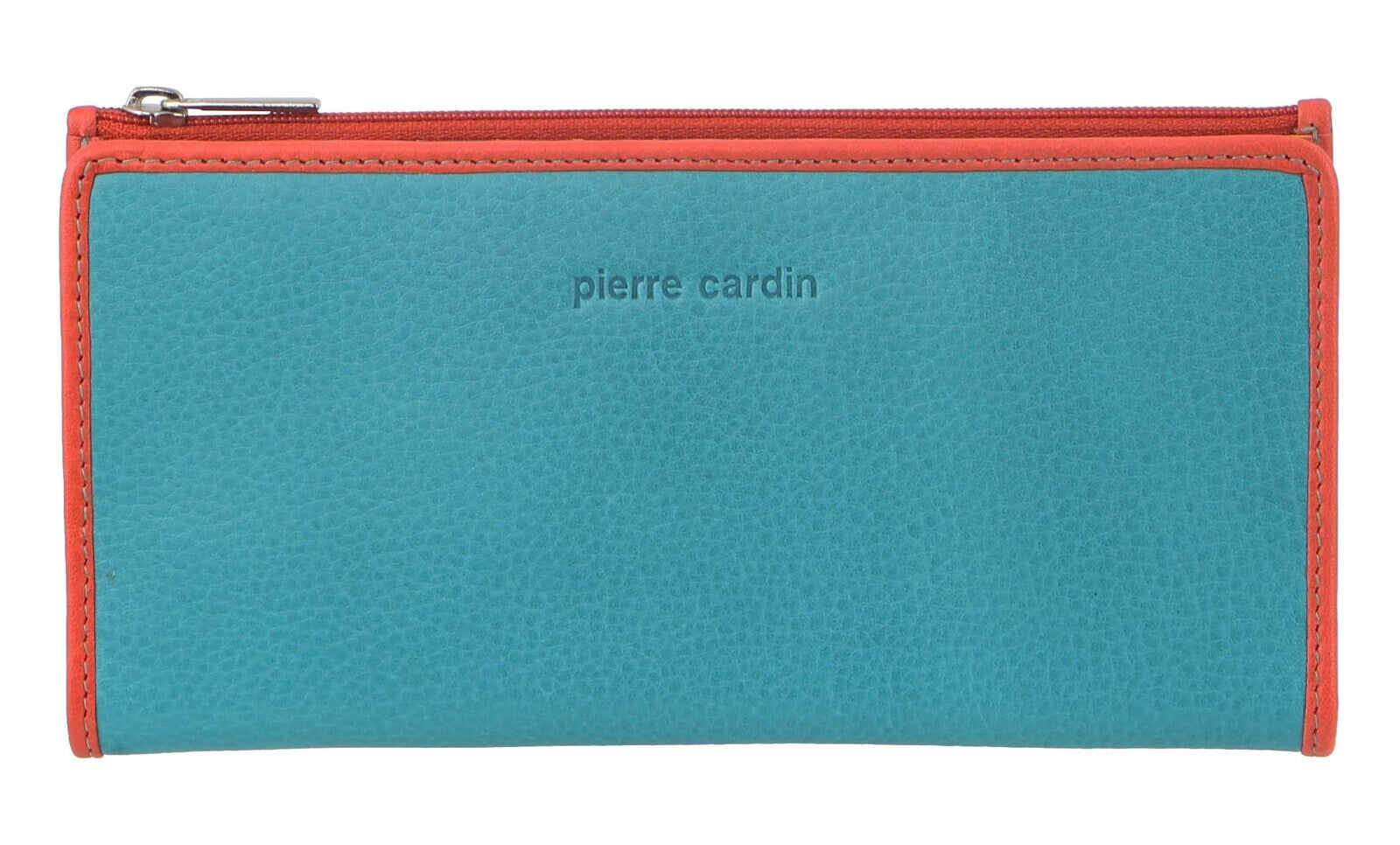 Pierre Cardin Italian Genuine Leather Ladies Wallet - Turquoise/Orange 4