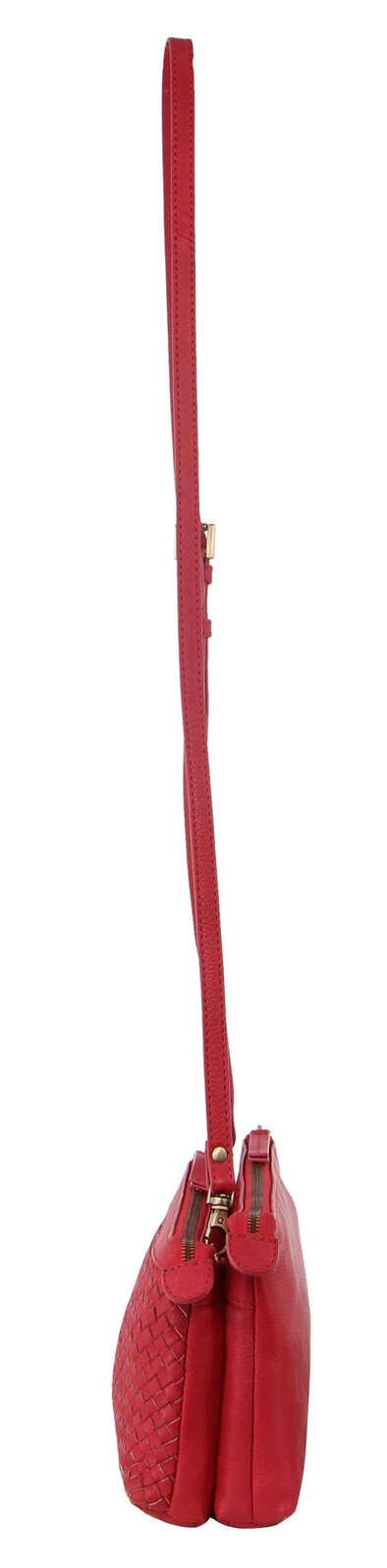 Pierre Cardin Woven Ladies Crossbody/ Clutch Bag - Red 4
