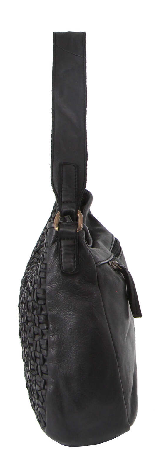 Pierre Cardin Woven Leather Ladies Cross-Body Bag - Black 3