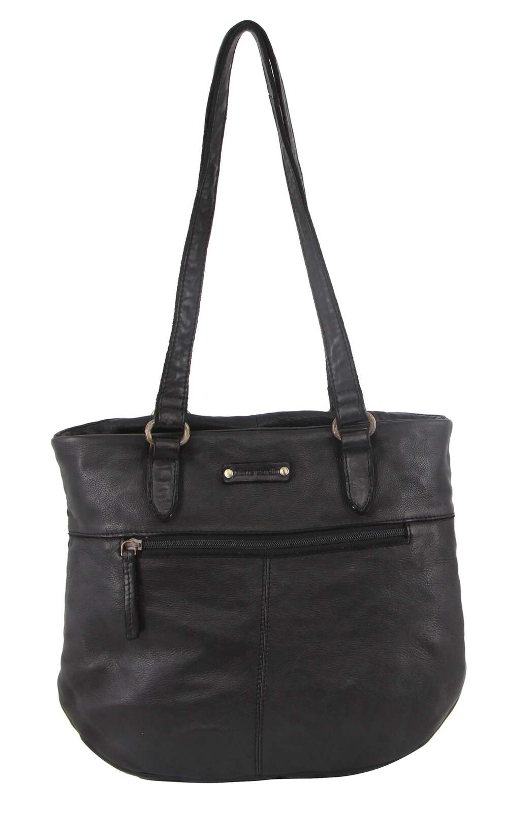 Pierre Cardin Woven Leather Ladies Shoulder Bag - Black 3