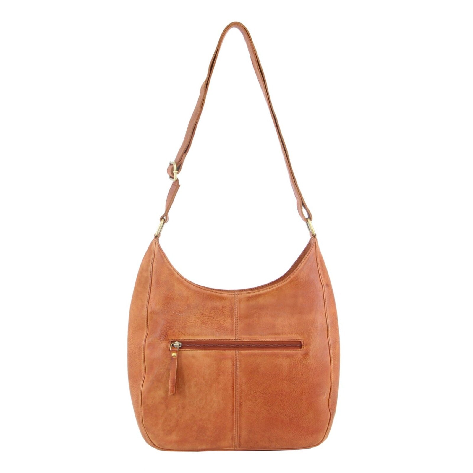 Pierre Cardin Womens Leather Perforated Cross-Body Bag - Cognac 4