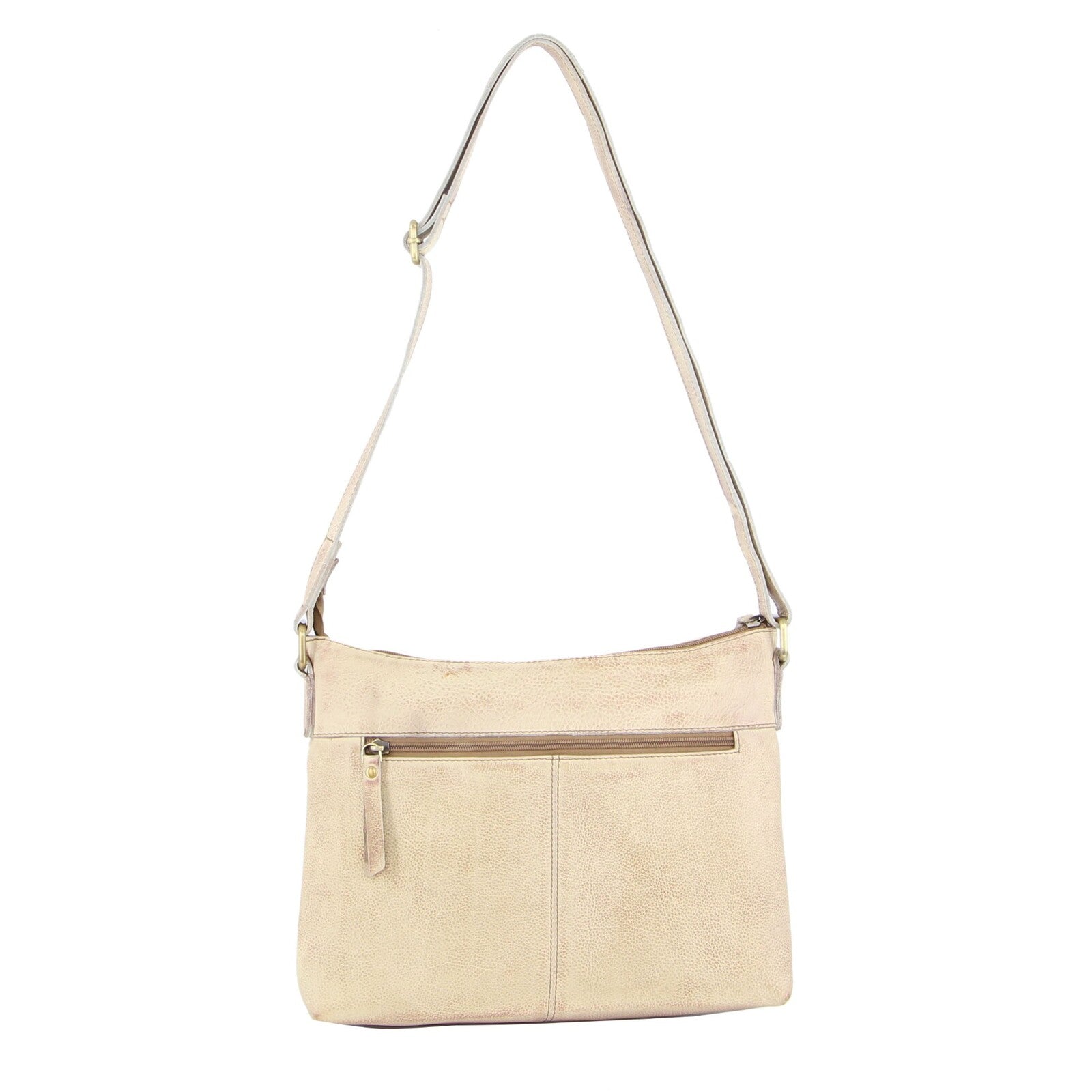 Pierre Cardin Womens Leather Perforated Cross-Body Bag with stud Detailing - Latte 4