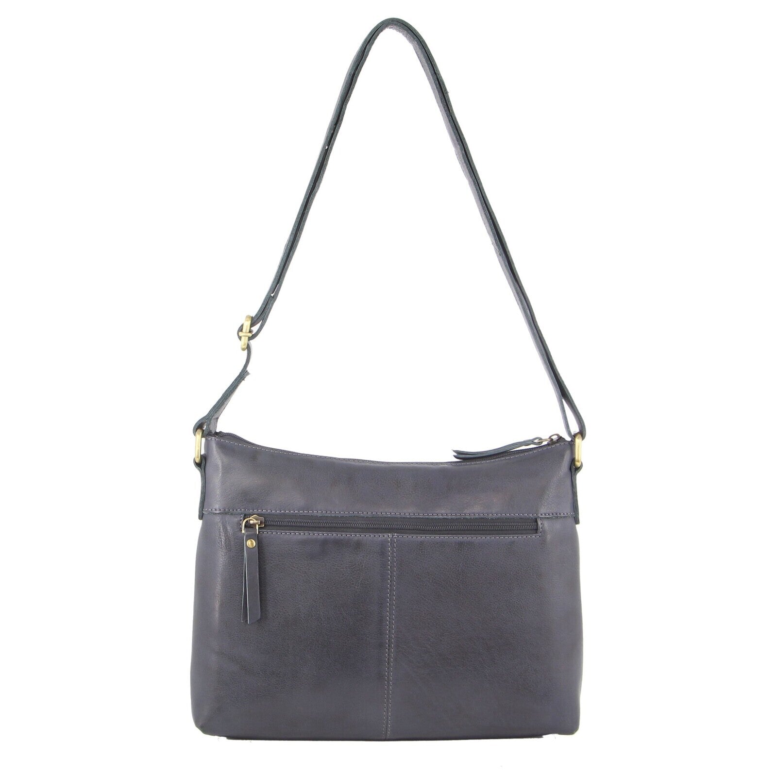 Pierre Cardin Womens Leather Perforated Cross-Body Bag with stud Detailing - Teal 4
