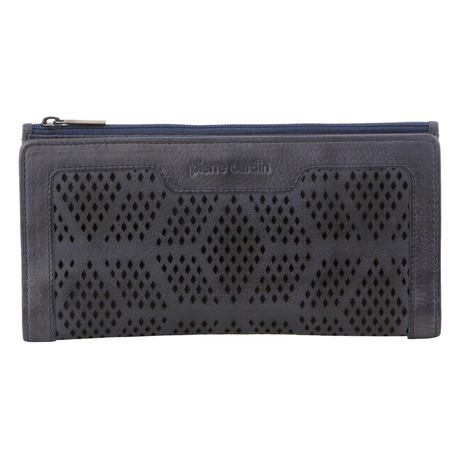 Pierre Cardin Perforated Leather Ladies Handy Travel Wallet - Teal 3