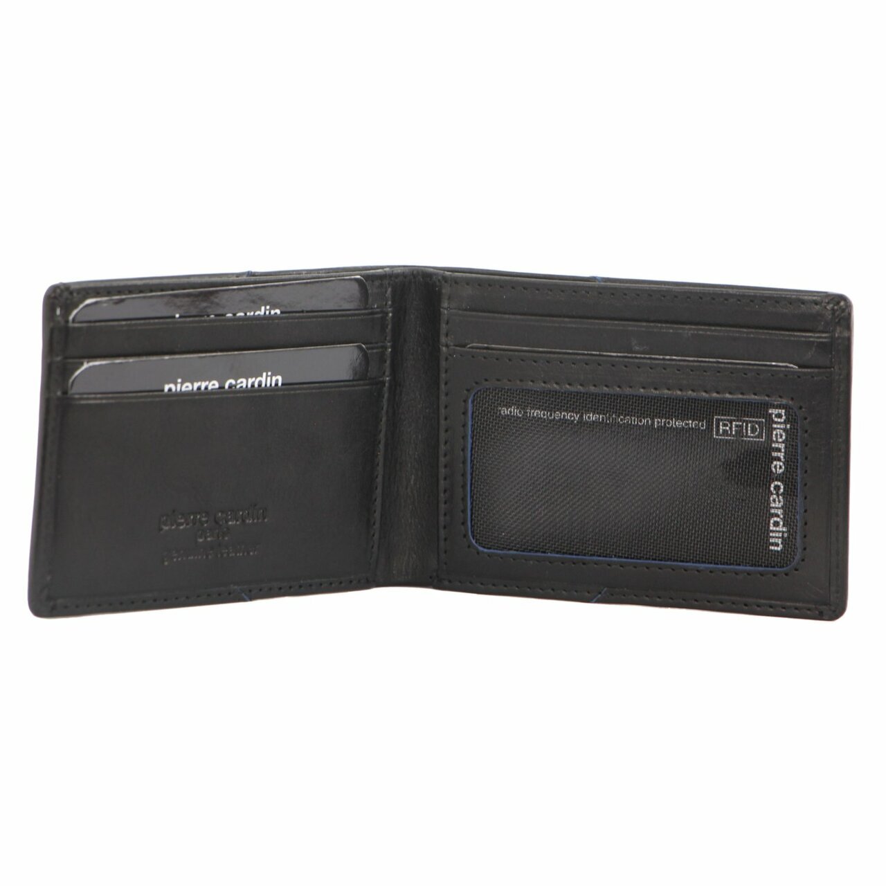 Pierre Cardin Mens Soft Italian Leather Slimline Bi-Fold Wallet - Black 3