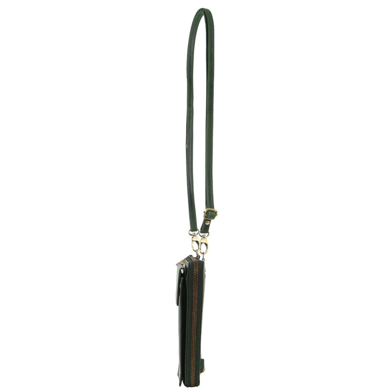 Pierre Cardin Ladies Leather Cross Body Bag/Wallet Bag/Clutch Wallet - Emerald 3