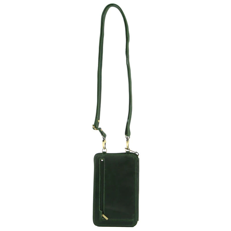 Pierre Cardin Ladies Leather Cross Body Bag/Wallet Bag/Clutch Wallet - Emerald 4