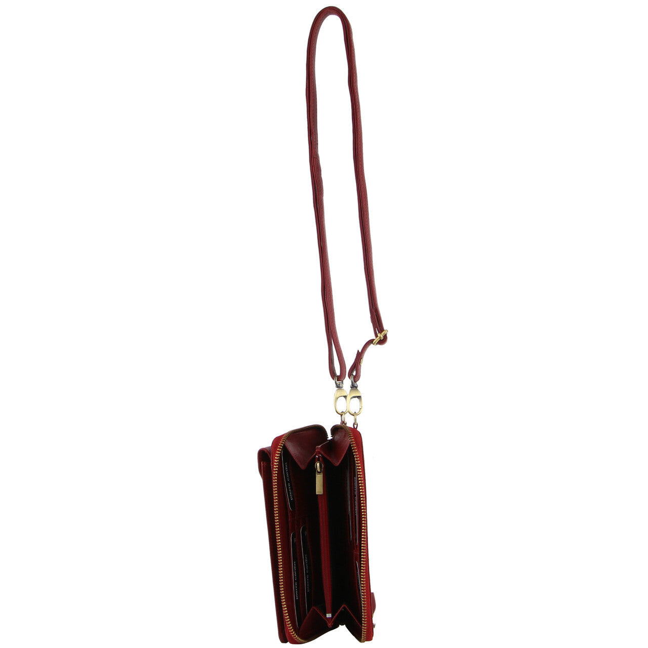 Pierre Cardin Ladies Leather Cross Body Bag/Wallet Bag/Clutch Wallet - Red 3