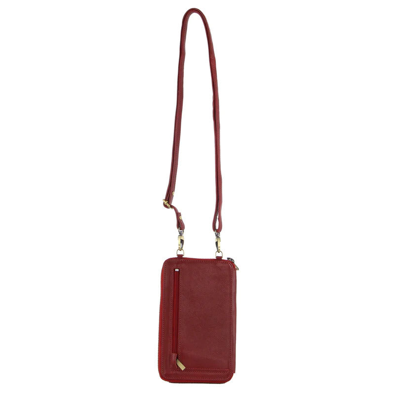Pierre Cardin Ladies Leather Cross Body Bag/Wallet Bag/Clutch Wallet - Red 4
