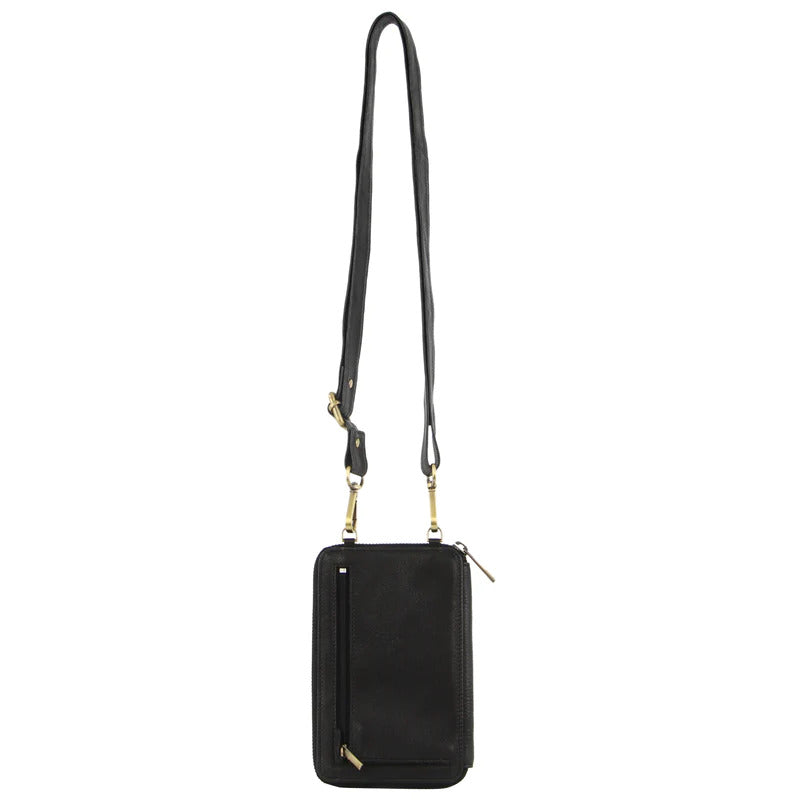 Pierre Cardin Ladies Leather Cross Body Bag/Wallet Bag/Clutch Wallet - Black 4