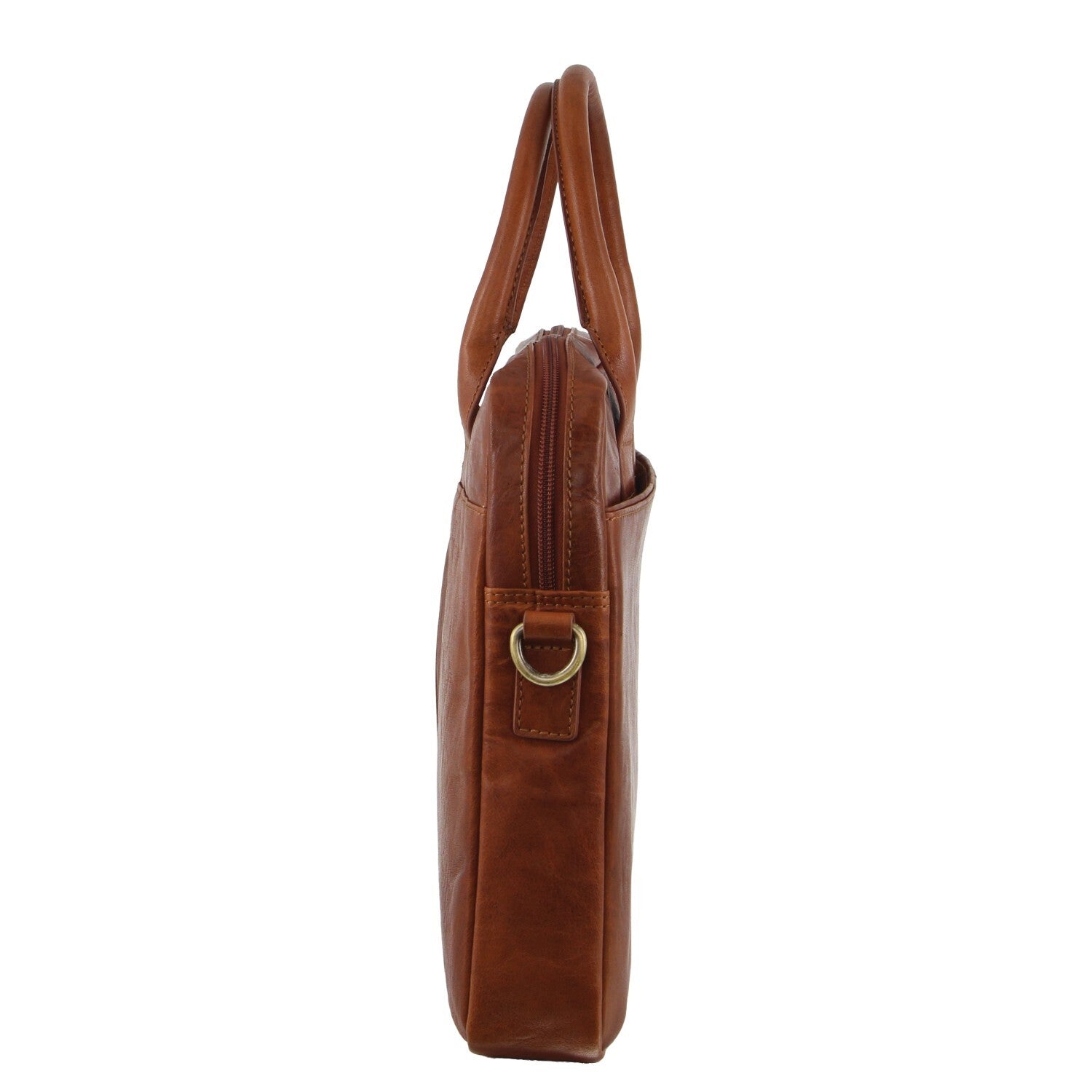 Pierre Cardin Leather Multi-Handle 15" Laptop Computer Bag - Tan 4
