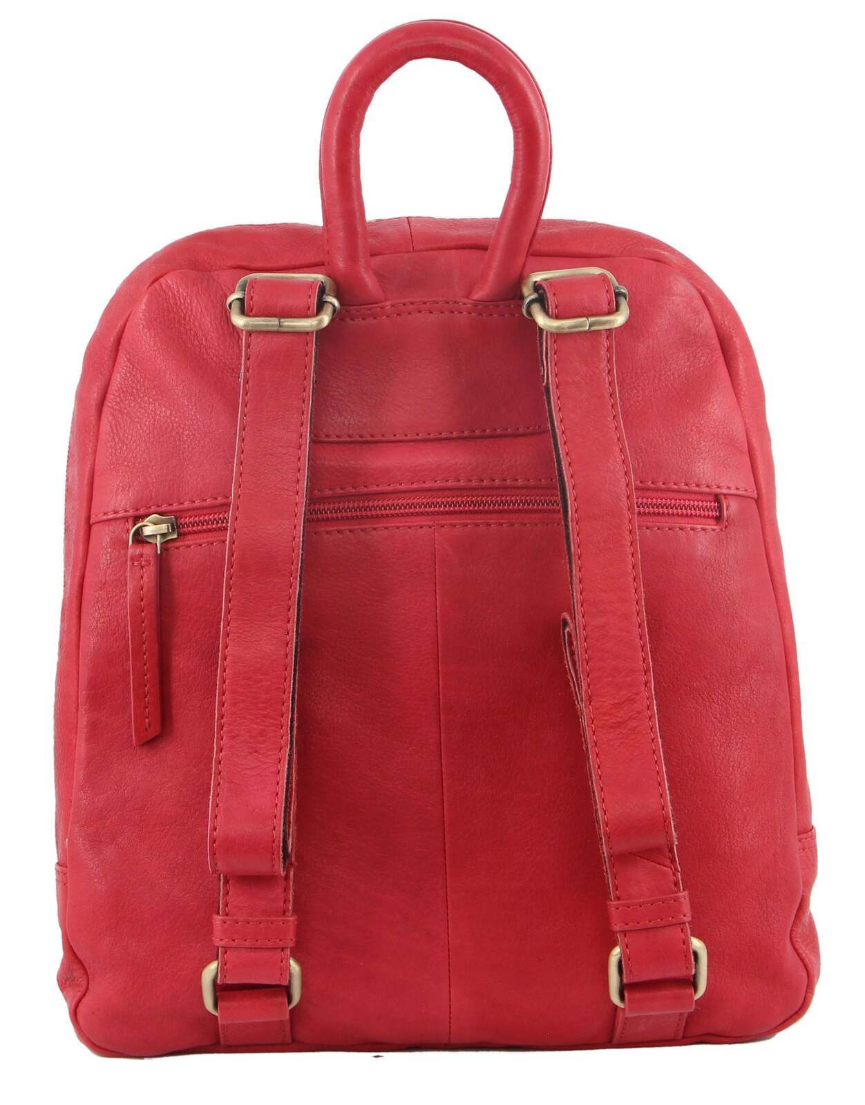 3PC Set Pierre Cardin Womens Woven Leather Cross-Body Bags + Backpack - Red 4