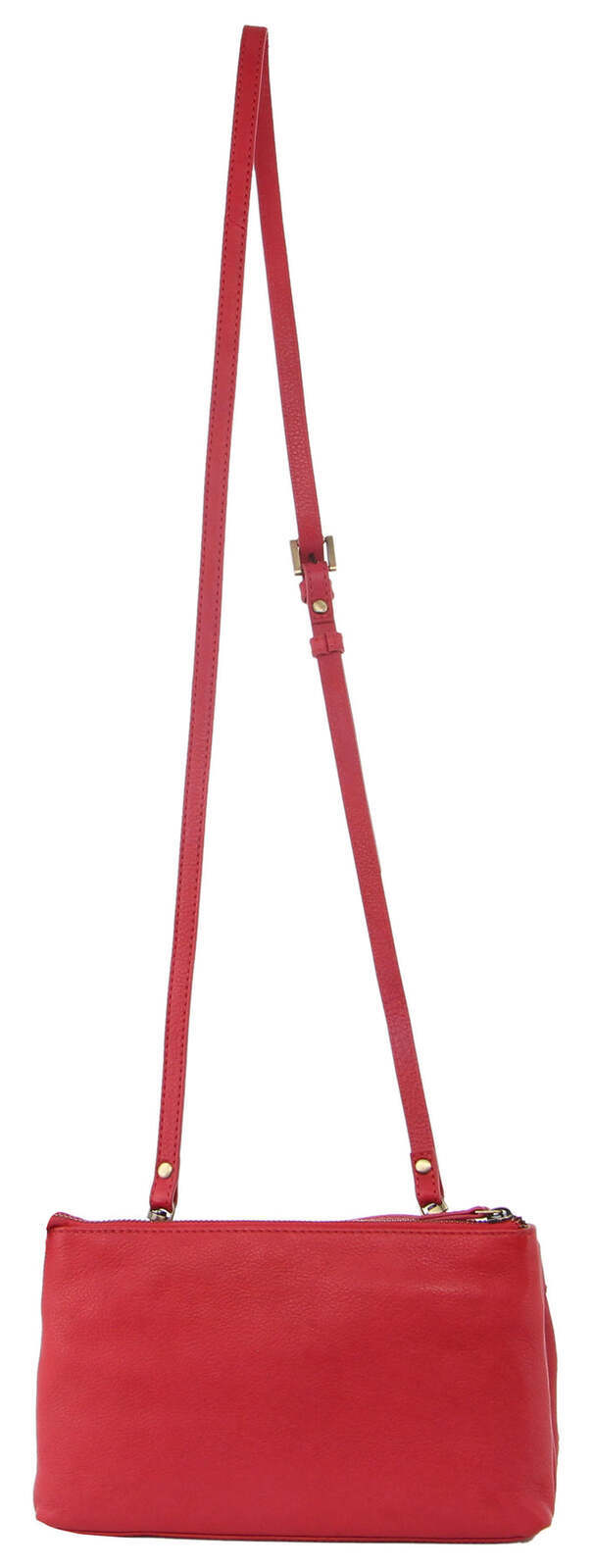 3PC Set Pierre Cardin Womens Woven Leather Cross-Body Bags + Backpack - Red 8