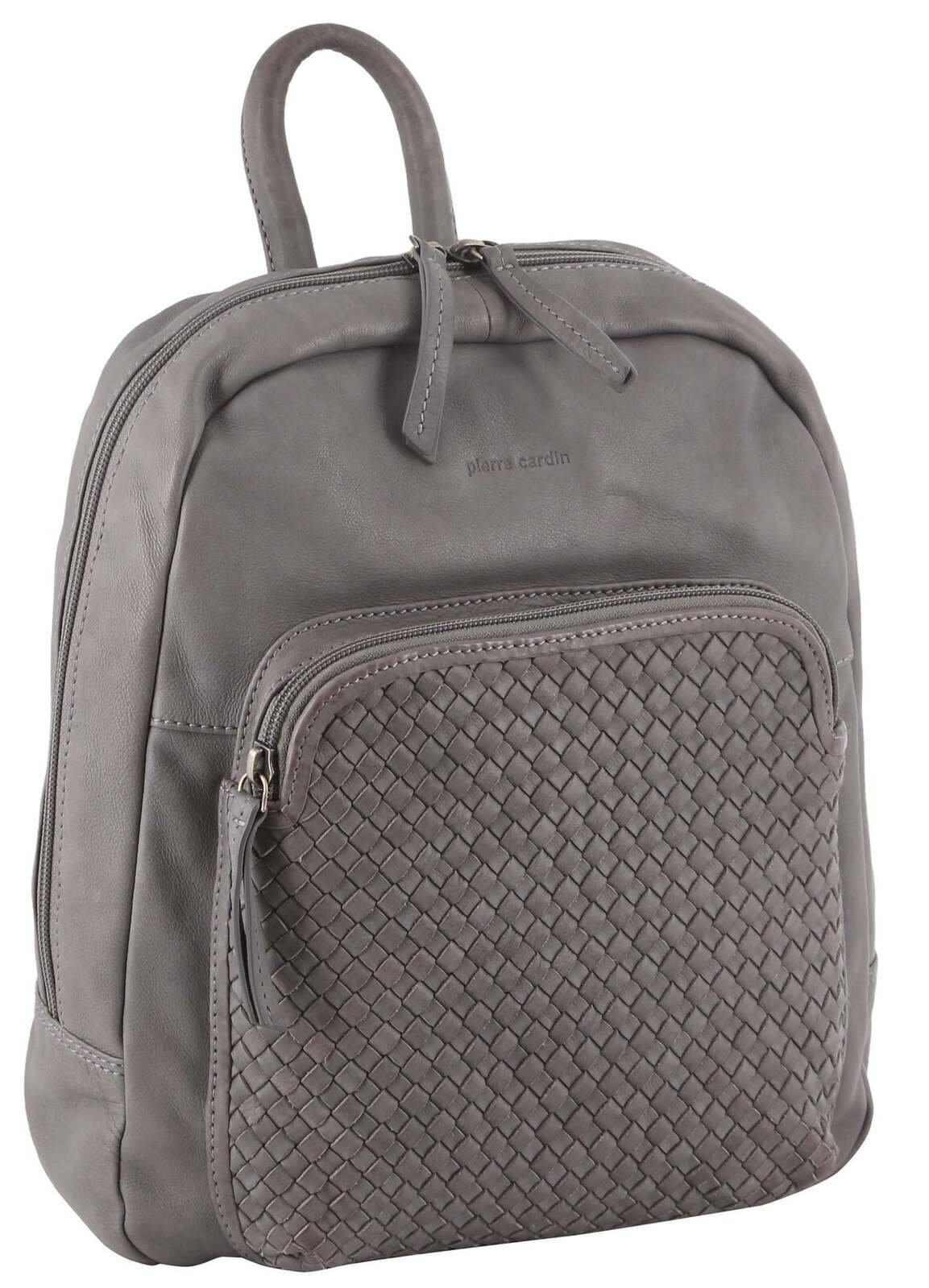 3Pc Set Pierre Cardin Womens Woven Leather Backpack + Cross-Body Bags - Sky Blue 3