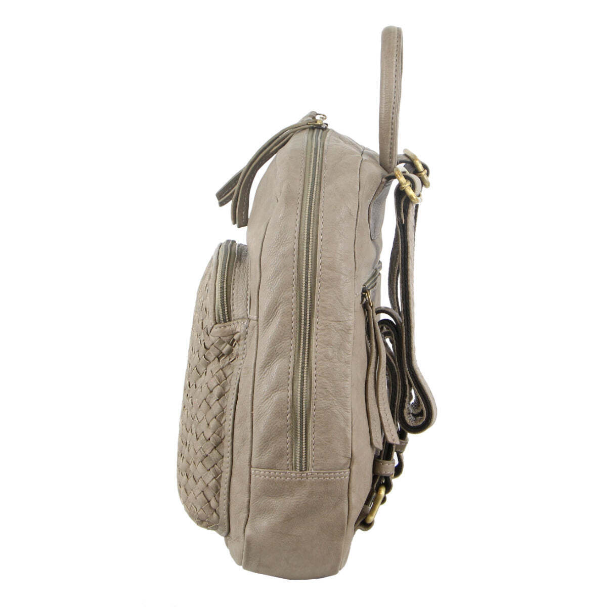 3Pc Set Pierre Cardin Womens Woven Leather Backpack + Cross-Body Bags - Sky Blue 5