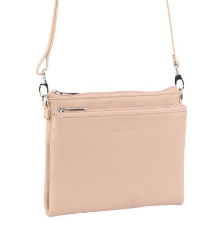 Pierre Cardin Ladies Cross Body Bag Leather Clutch Shoulder Sling Womens  - Blush 3