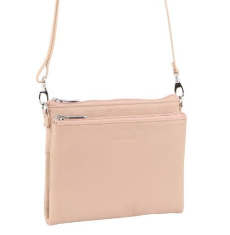 Pierre Cardin Ladies Cross Body Bag Leather Clutch Shoulder Sling Womens  - Blush 4