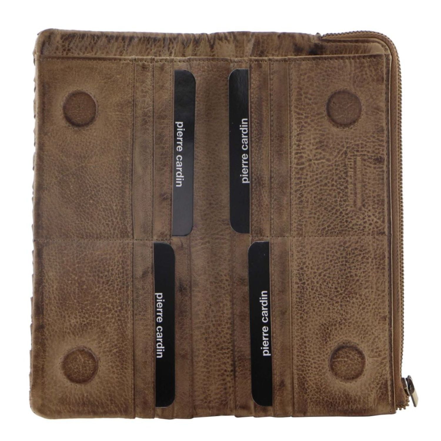Pierre Cardin Womens Soft Rustic Leather Wallet Coin RFID Purse - Latte 3