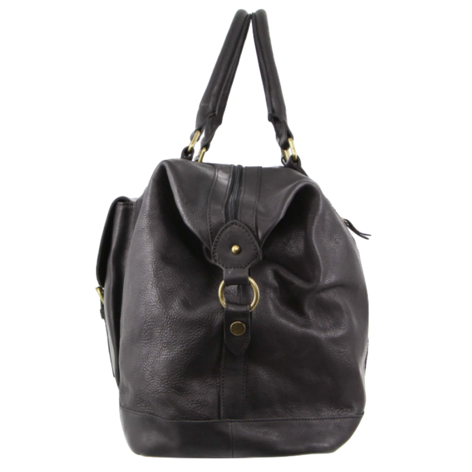 Pierre Cardin Mens Leather Business Overnight Bag Luggage Duffle Weekend Travel - Black 4