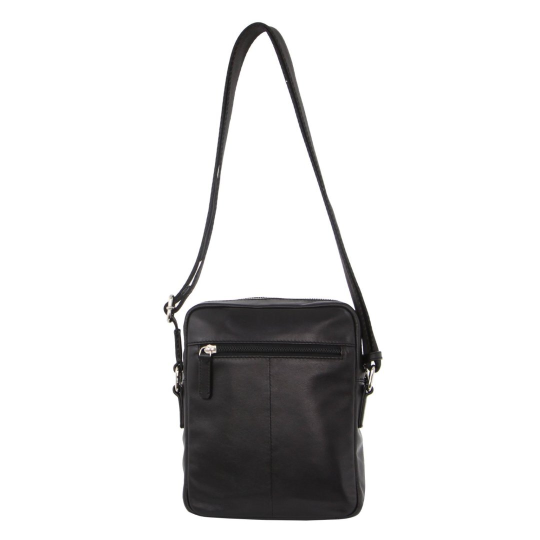 Pierre Cardin Pebbled Leather Organizer Bag Cross Body - Black/Navy 4