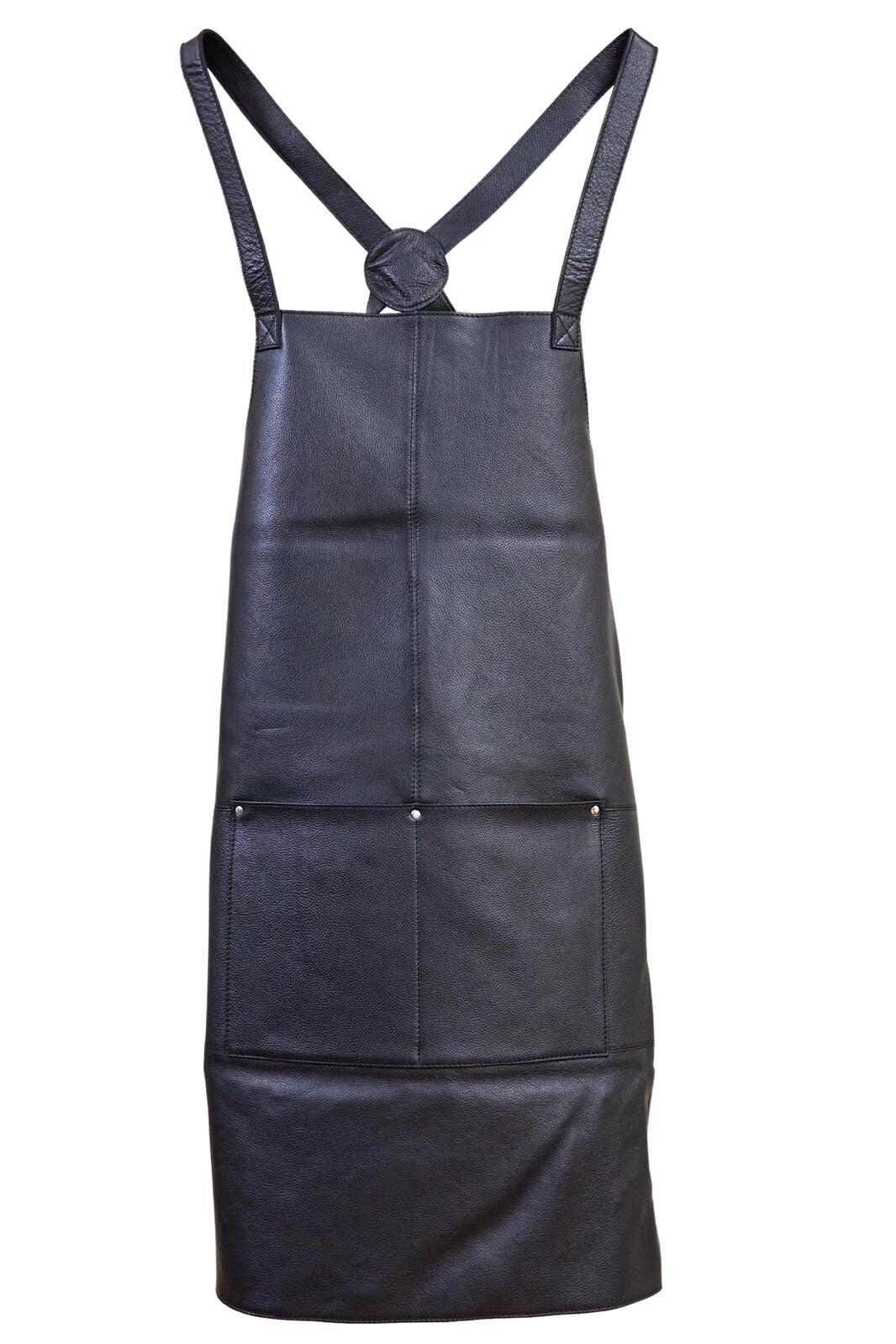 Pierre Cardin Professional Leather Apron Butcher Woodwork Hairdressing Barber Chef - Black 5