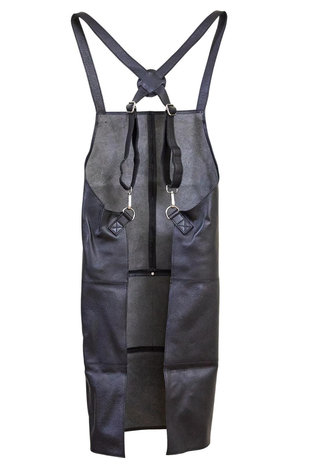 Pierre Cardin Professional Leather Apron Butcher Woodwork Hairdressing Barber Chef - Black 6
