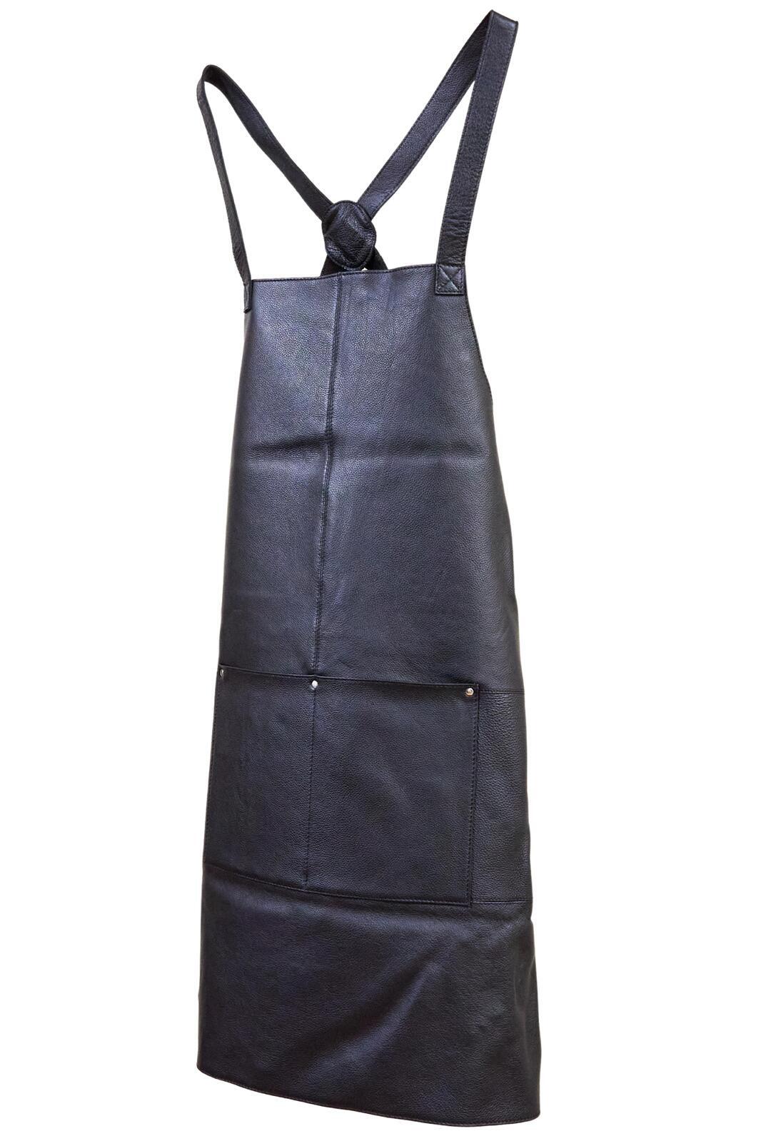 Pierre Cardin Professional Leather Apron Butcher Woodwork Hairdressing Barber Chef - Black 11