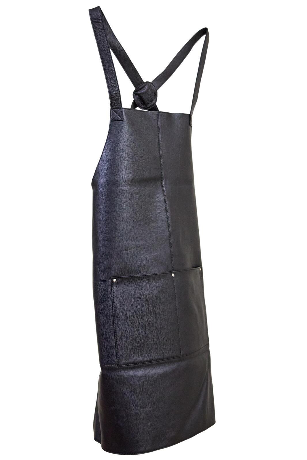 Pierre Cardin Professional Leather Apron Butcher Woodwork Hairdressing Barber Chef - Black 12
