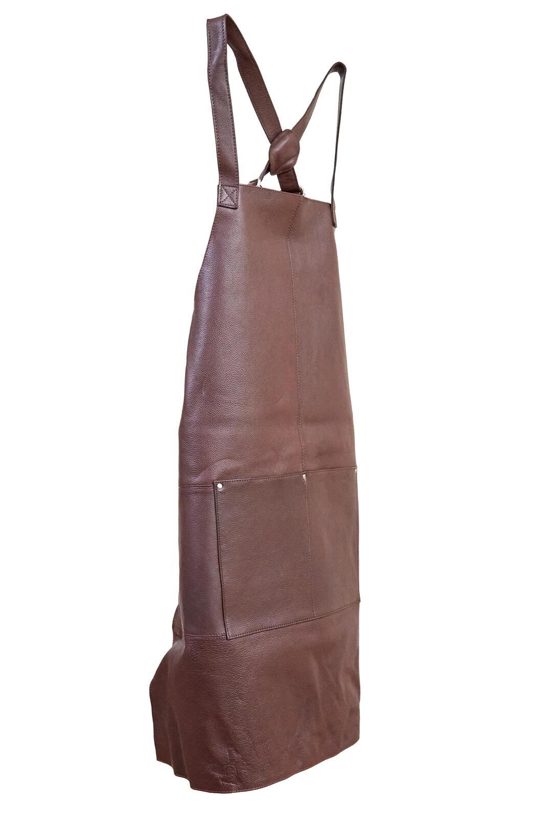 Pierre Cardin Professional Leather Apron Butcher Woodwork Hairdressing Barber Chef - Brown 11