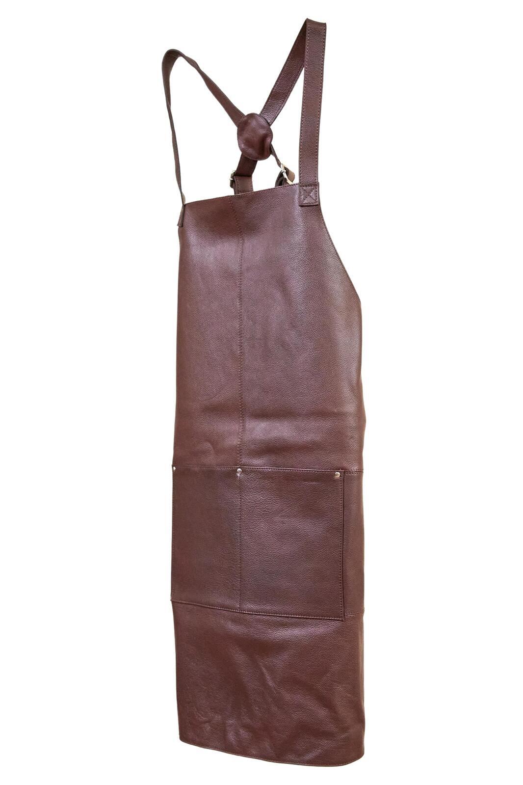 Pierre Cardin Professional Leather Apron Butcher Woodwork Hairdressing Barber Chef - Brown 12