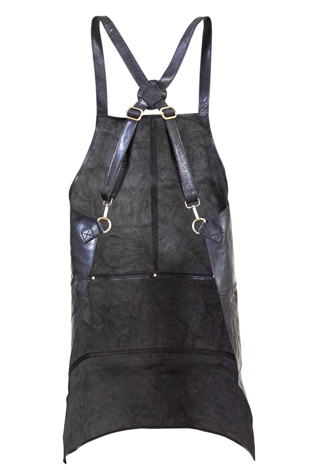 Pierre Cardin Professional Leather Apron Butcher Woodwork Hairdressing Barber Chef - Black 6
