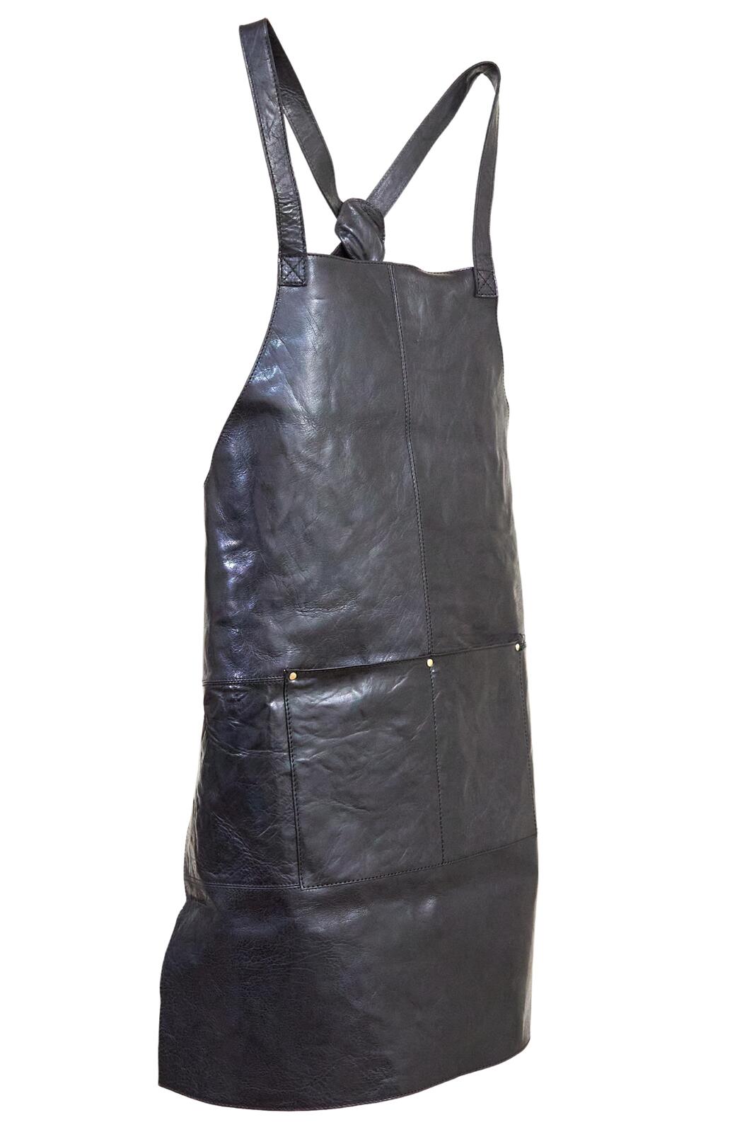 Pierre Cardin Professional Leather Apron Butcher Woodwork Hairdressing Barber Chef - Black 12