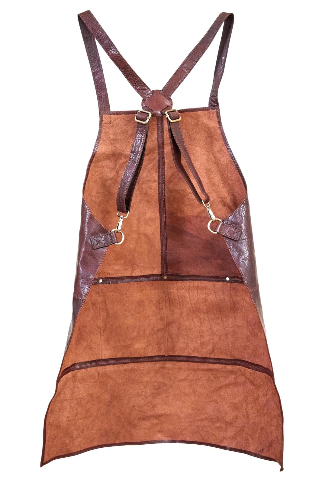 Pierre Cardin Professional Leather Apron Butcher Woodwork Hairdressing Barber Chef - Chestnut 6