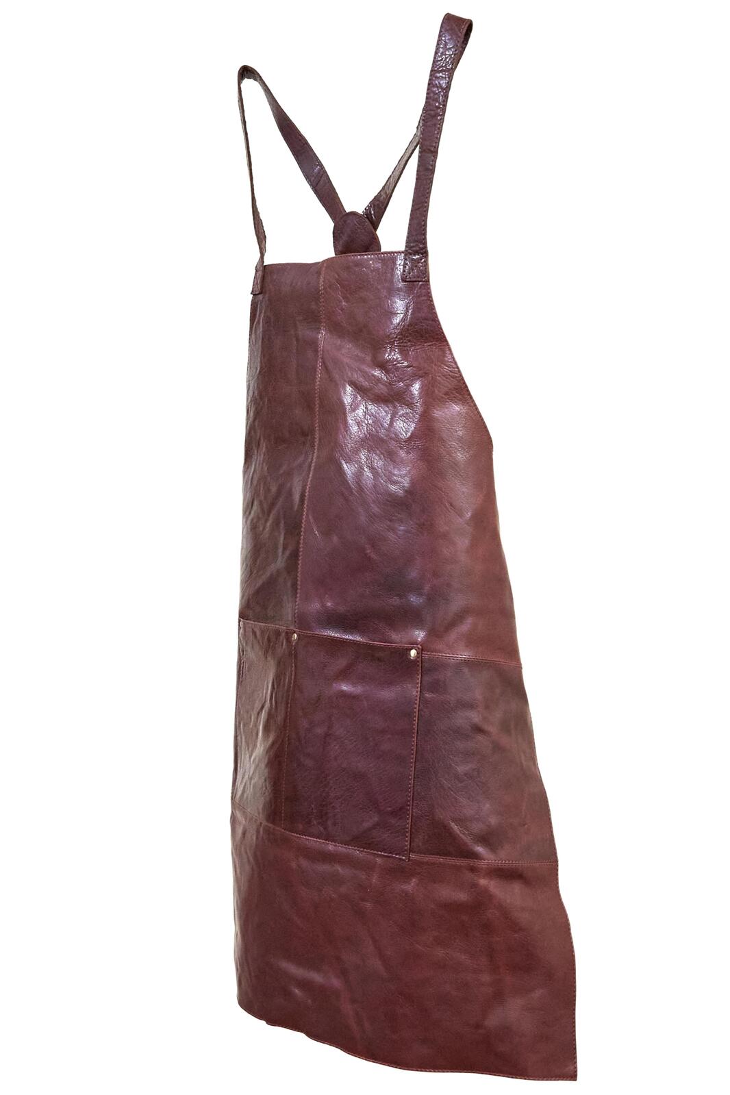 Pierre Cardin Professional Leather Apron Butcher Woodwork Hairdressing Barber Chef - Chestnut 10