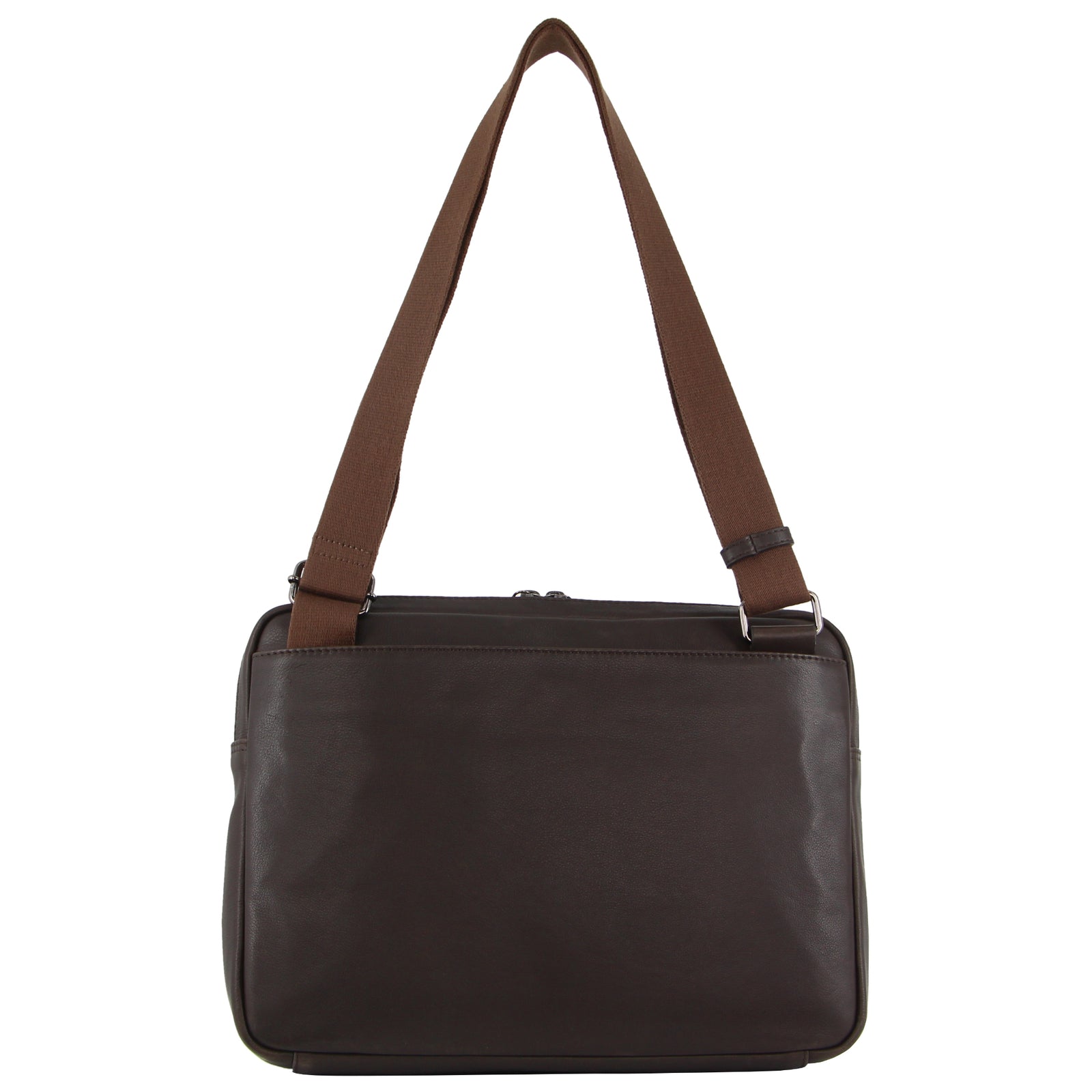 Pierre Cardin Mens Leather 13" Laptop Computer Bag - Brown 3