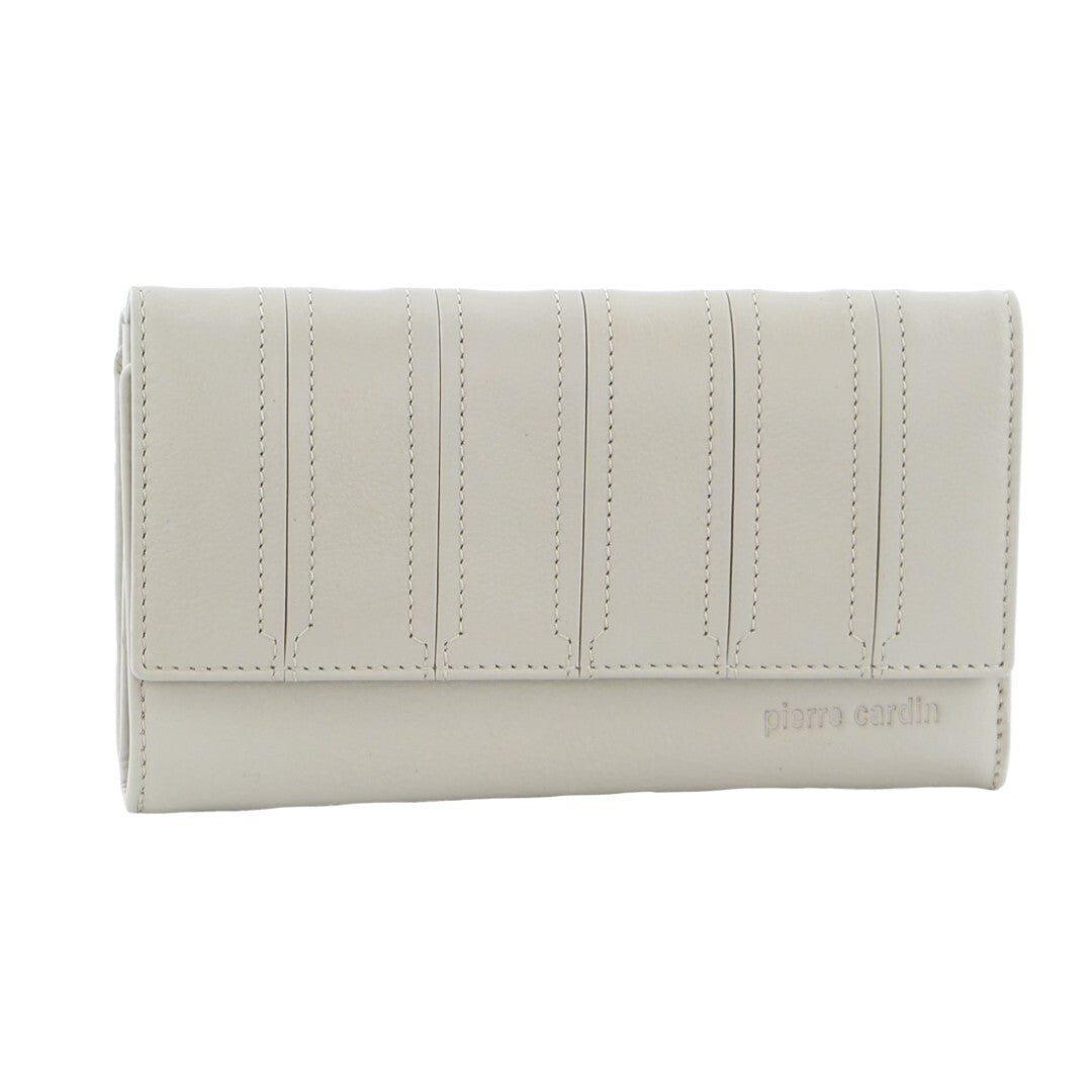 Pierre Cardin Womens Leather Tri-Fold Wallet RFID in Bone 3