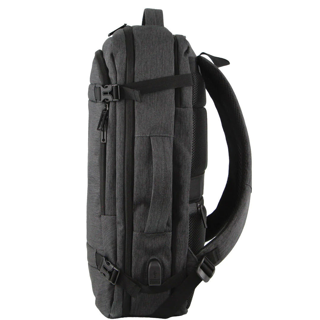 Pierre Cardin Mens Travel & Business Backpack with Built-in USB Port - Grey 3