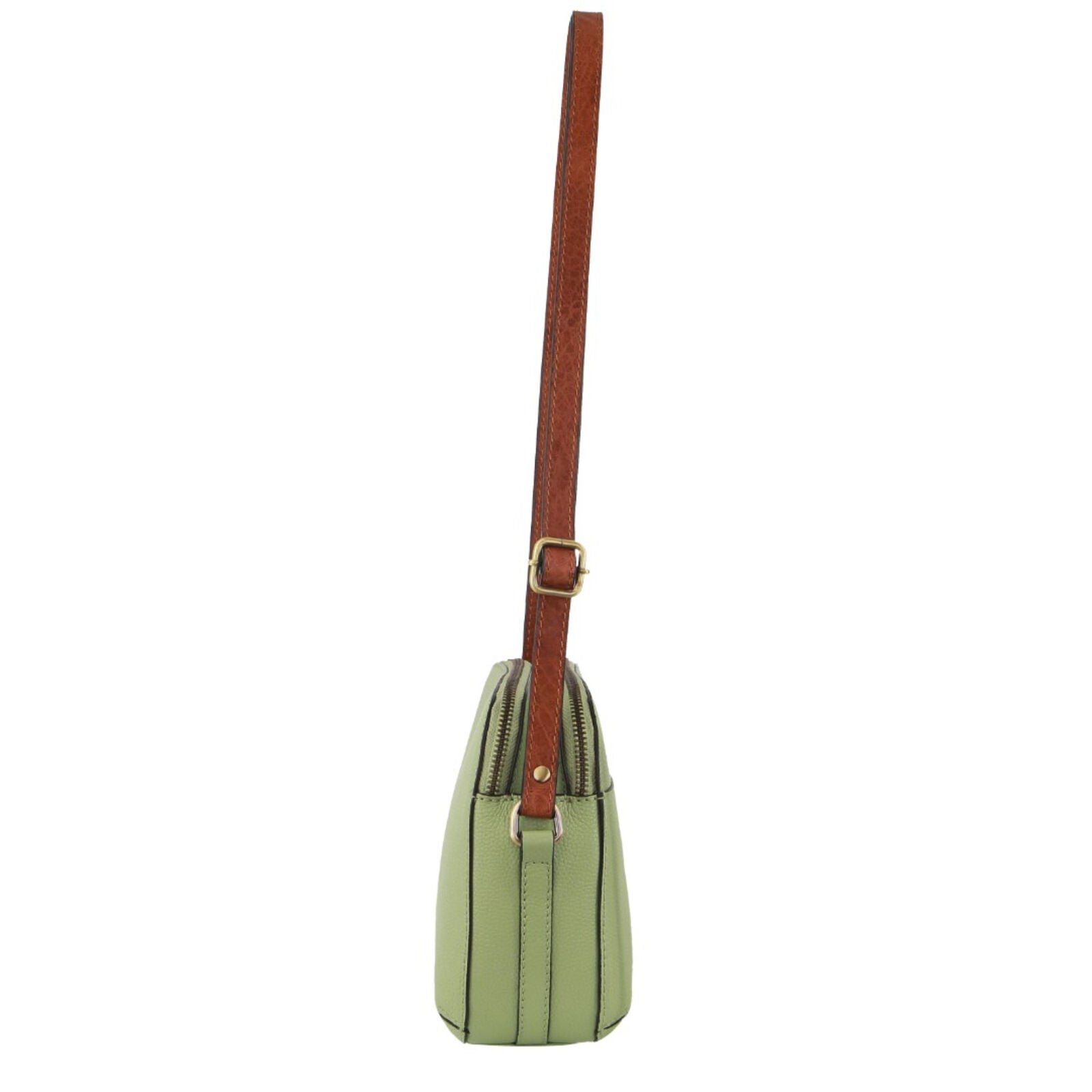 Pierre Cardin Leather Cross Body Bag Dual Zip Adjustable Strap Shoulder Clutch 4