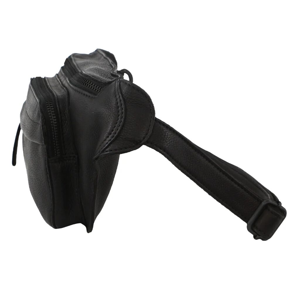 Pierre Cardin Mens Bum Bag Waist Pack Leather Travel Money Phone - Black 3